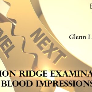 A close-up of a spinning exam wheel labeled for blood impression tests.